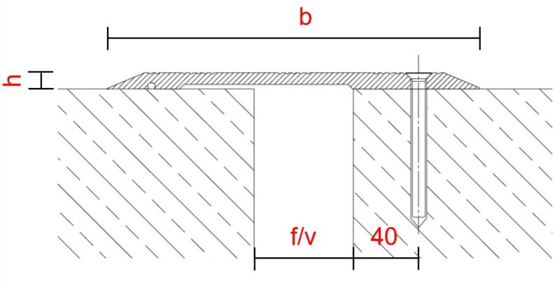 Schrumpf SBS Vloerstrip - doorsnede